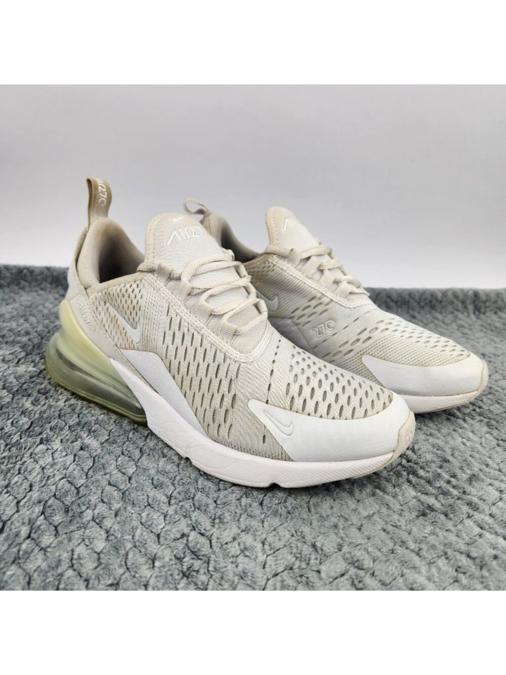 Nike Air Max 270 White Kids Lace-Up Comfort Running Shoes 943345-103 SZ 7Y
